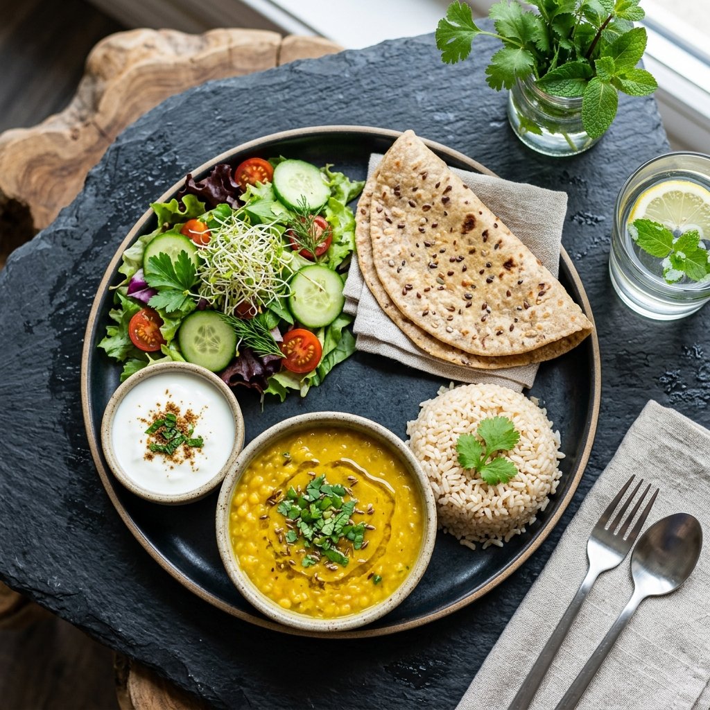 Fit & Lean Diet Vegetarian Thali - Fresh Roots Tiffin Services