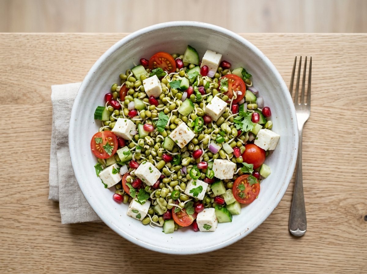 High-Protein Sprout & Paneer Salad - Fresh Roots Tiffin Services